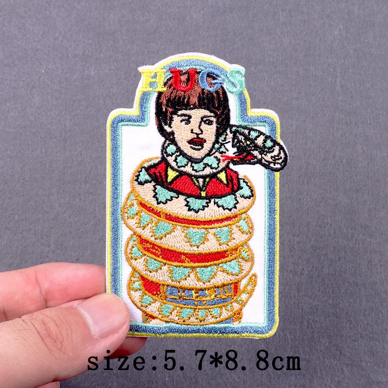 Punk Embroidered Patches For Clothing Demon Devil Patch Iron On Patches For Clothes Hip Hop Sewing/Fusible Patch Stickers Badges