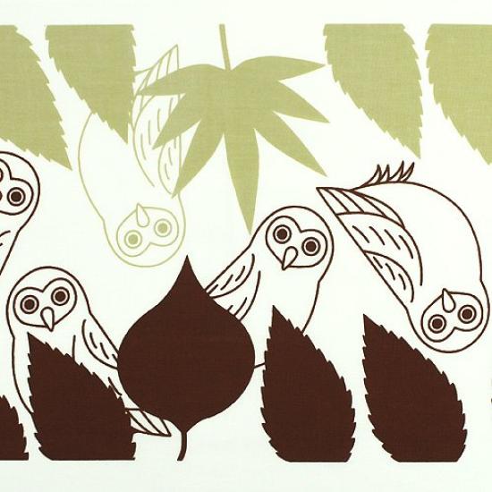 Dyeing Anbo Hand Towel Authentic Dyed Cotton Tokuoka Made in Japan 35cm x 100cm "Owl Red" 100%