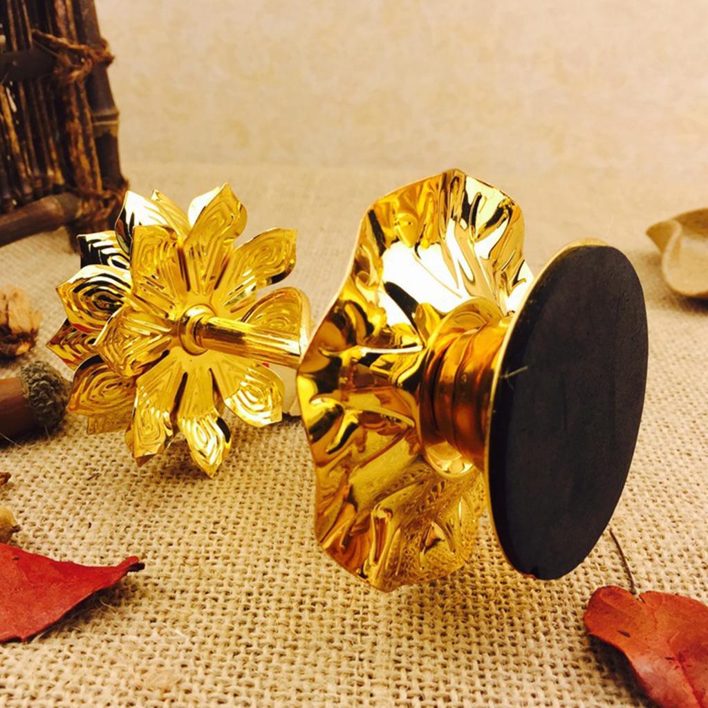 Decorative Candle Stand 4Inch Alloy Lotus Leaf Shape Perfect for Wedding Spiritual Buddhists Gathering Supplies