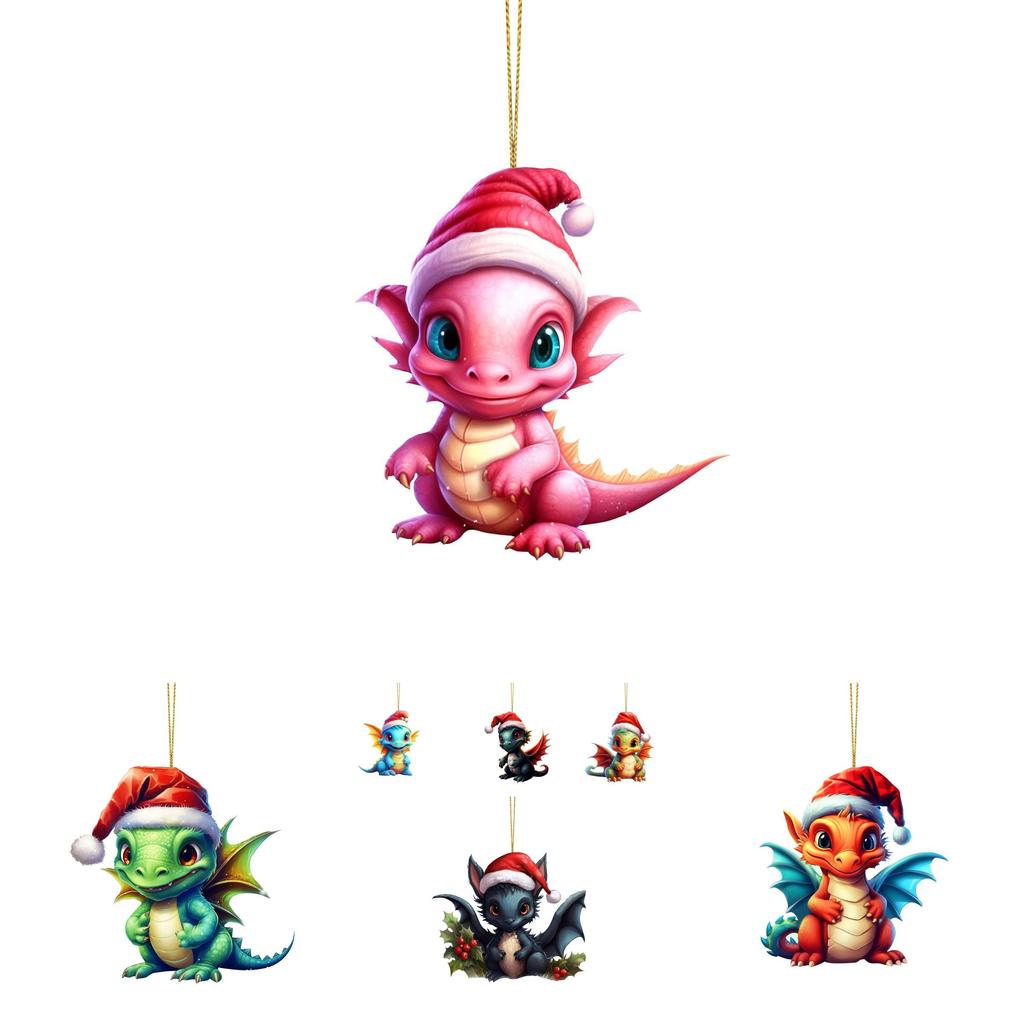 Colorful Cartoon Acrylic Dragon Christmas Tree Decoration Pendant For Unique Gifts