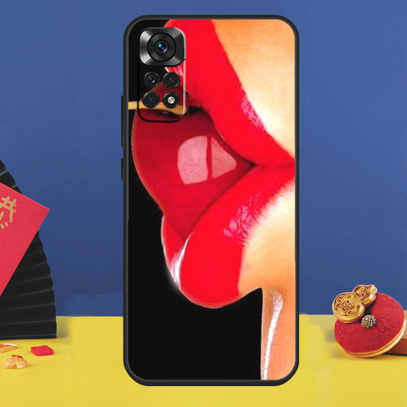 

Sexy Red Lips Phone Case For Xiaomi Redmi Note 14 Pro 13 12 9 10 11 15 Pro Plus 10C 12C 13C 14C 15C Cover Redmi 12 4G