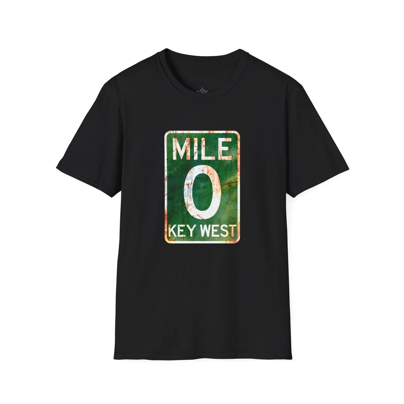 Key West Florida Mile 0 Unisex T-Shirt FL Souvenir Softstyle Tee Vacation XL