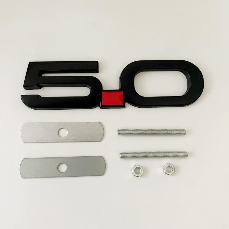 3D Metal 5.0 Logo Car Rear Trunk Body Decals Fender Emblem Badge Sticker For Mustang GT GT50 2021 2020 2019 2018