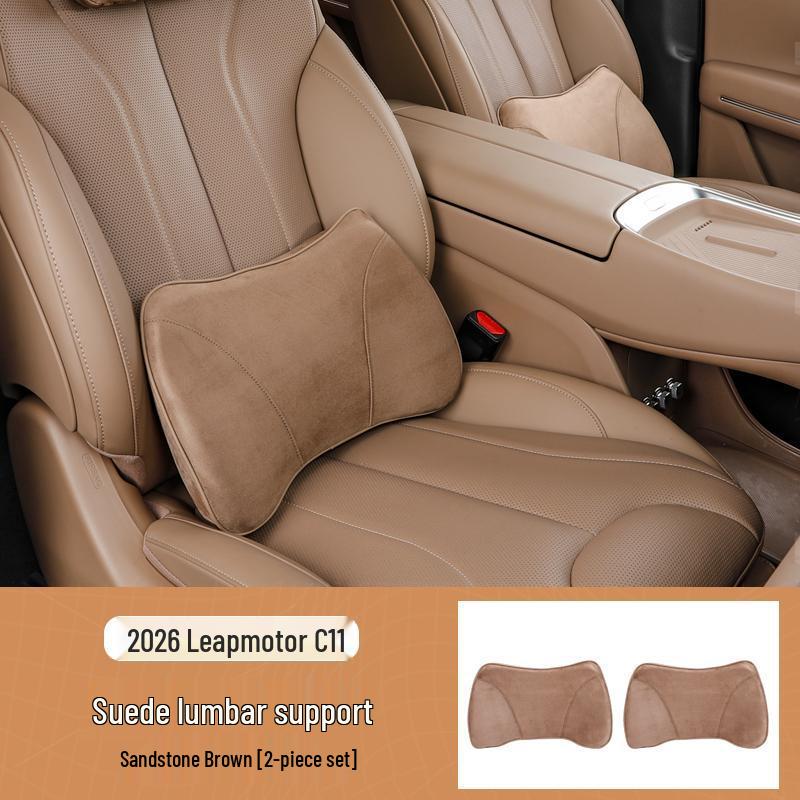 Suede Car Headrests & Lumbar Supports for Leapmotor C11 Models – Interior Accessories & Decorative Items.