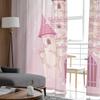 Luxury Fairy Tale Princess Pink Castle Radial Tulle Curtain Bedroom Window Cafe Hotel Decor Living Room Drape Curtains Light Filtering Polyester Area
