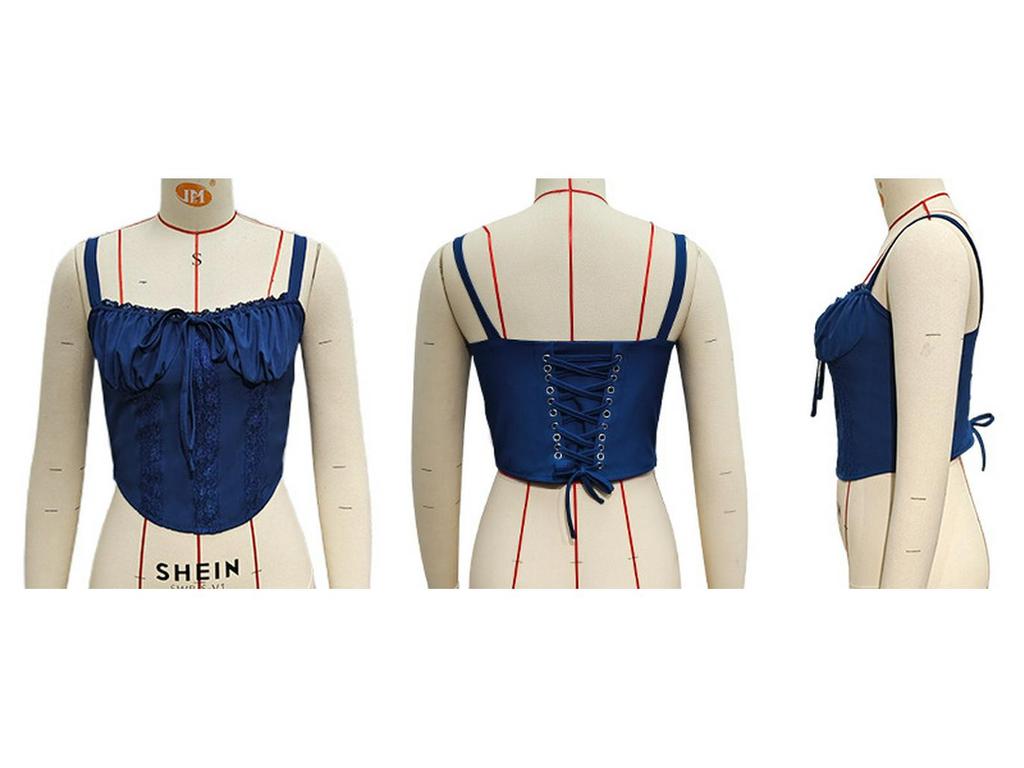 2025 Summer Sexy Lace Patchwork Tie-Up Sling Vest for Women