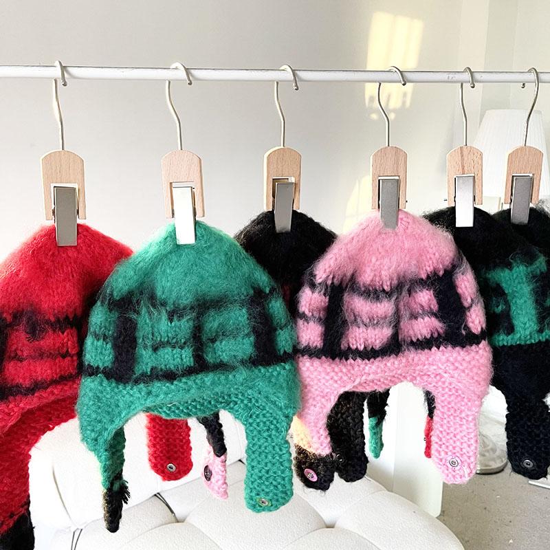Cappello Morbido visone lavorato a maglia Cappelli invernali Cappello con paraorecchie Cappello Russo Berretti invernali Cappello con cappuccio in pelliccia di lana Cappelli bomber da donna Berretti caldi