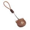 Bear Head Keychain Black Walnut Wood Keyring Phone Strap Cartoon Keyring Bag Decoration Accessory