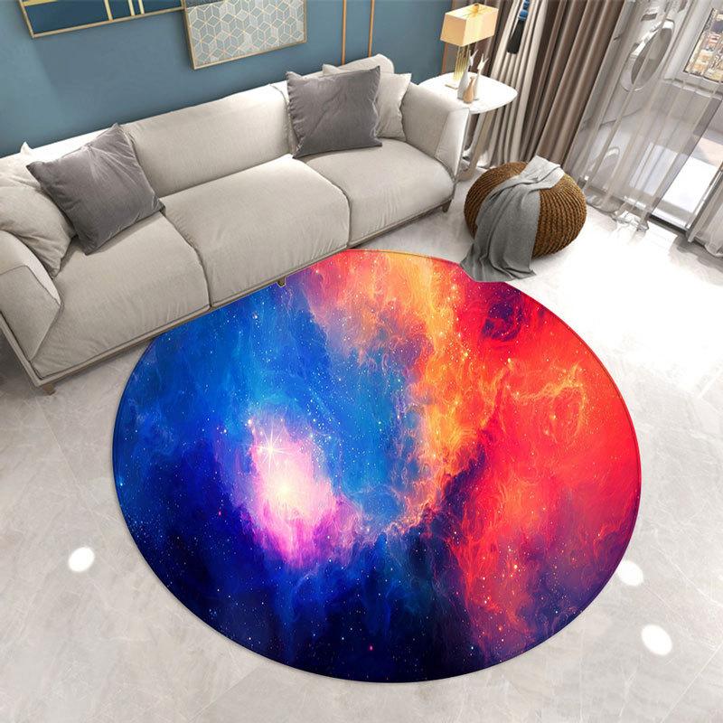 Star universe round carpet living room bedroom room stepping carpet romantic star soft carpet