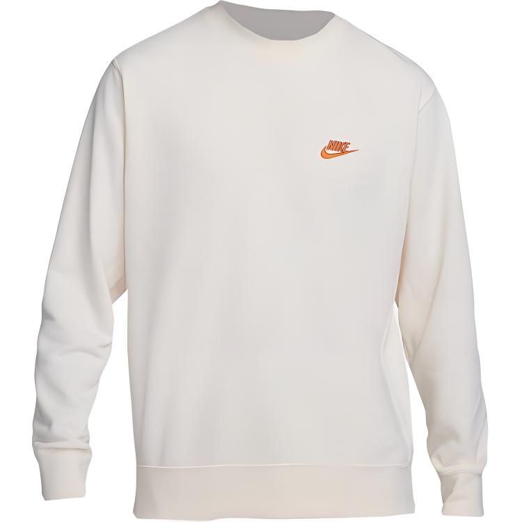 Nike Logo Print Crew Neck Sweatshirt Men Tops Light-Ivory FN8515-110