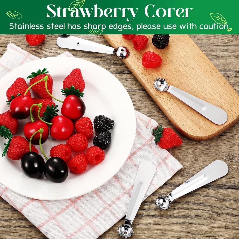 1pcs Fruit Coring Tool Tomato Strawberry Seed Remover Stainless Steel Kitchen Gadgets Top Stem Remover Portable Easy Handling