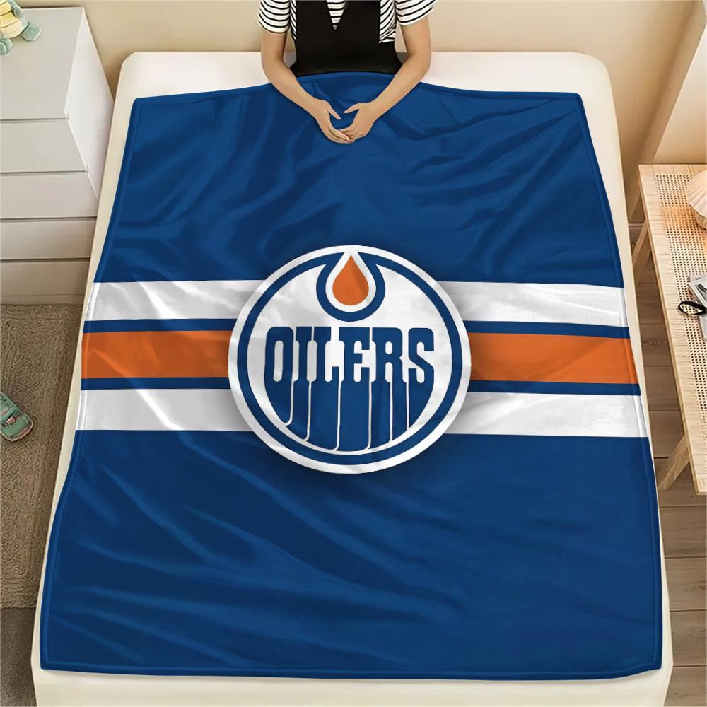 Edmonton Oilers Flannel Blanket, High quality Comfortable for All Seasons, Home Decor, Warmth and Comfort