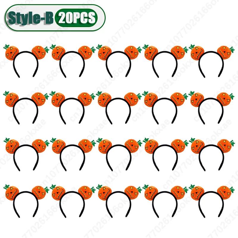 1-20PCS Halloween Funny Hair Bands Cos Pumpkin Headband Headwear Girl Prank Hair Clip Cute Elf Hair Clip Decoration