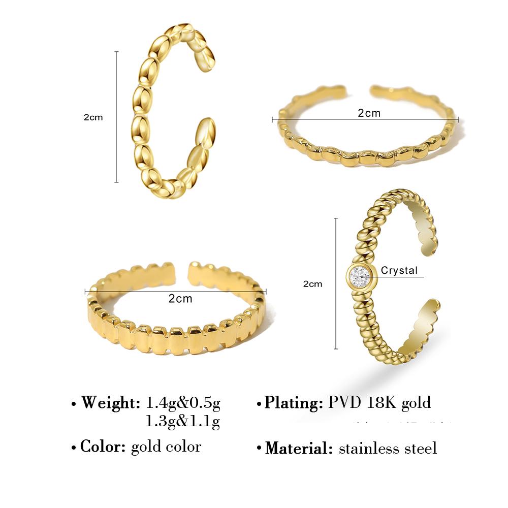 WILD & FREE Minimalist Stainless Steel Thin Adjustable Rings for Women Classic Simple Trendy Accessories Jewelry