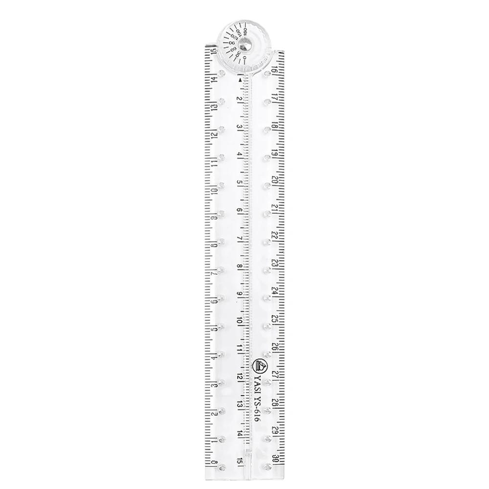 Transparent  Acrylic Ruler Drawing Ruler Mathematical Line Circular Drawing Geometry Template Angle School Office Measuring