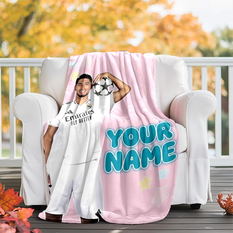 Customiz Name Personality Jude Bellingham Blanket Soft&Warm Office Bed Travel Lunch Break Blanket,Gift All Seasons