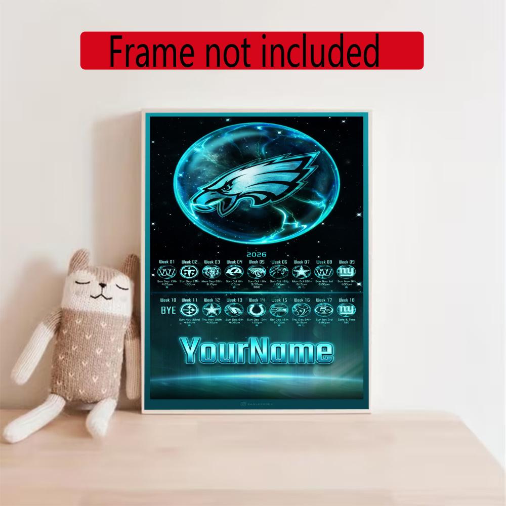 Philadelphia Eagles Customize Text Diamond Painting Round Diamond Mosaic Suitable For Beginners Diamond Painting Rhinestones Gift Frameless