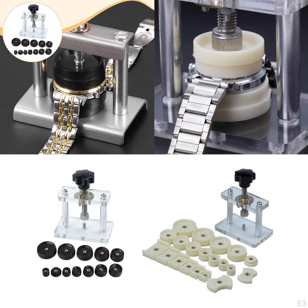 13 Pieces Watch Press Repair Tool Back Case Closing Fitting Dies Set Metal Acrylic Suitable