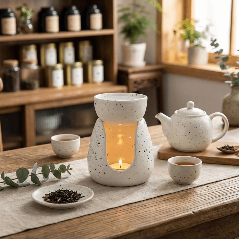 Handmade Ceramic Essential Oil Stove Minimalist Candle Essential Oil Burner  Bedroom