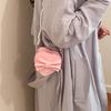 Summer new Korean version heart-shaped bow women's bag small bag foreign style shoulder bag solid color small bag messenger bag women
