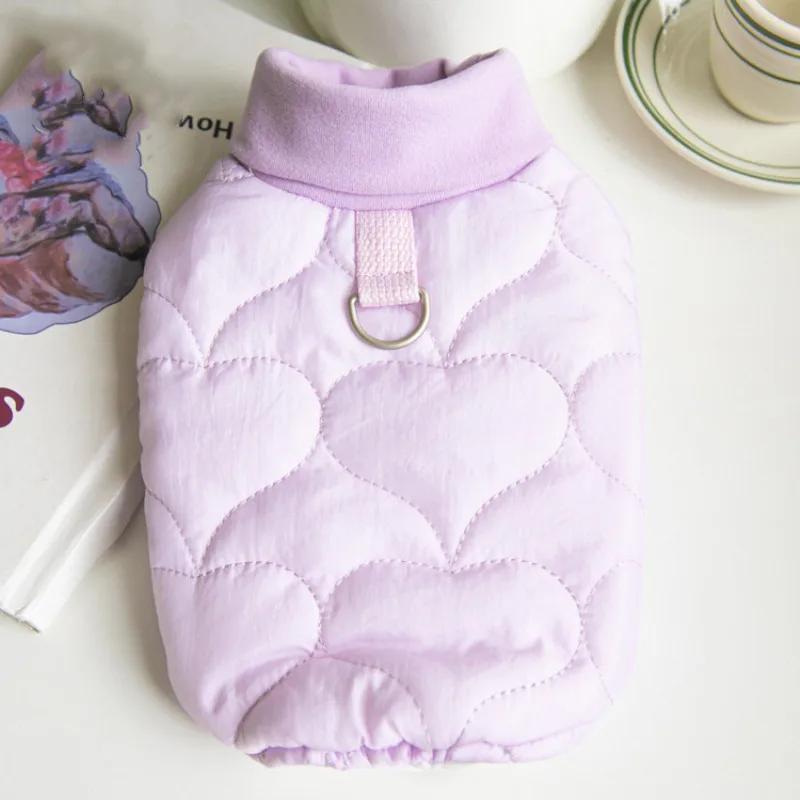 

Winter Dog Harness Vest Coat Jacket Cat Puppy Small Dog Pet Clothes Yorkie Pomeranian Schnauzer Bichon Poodle Dog Clothing Suit XXS фиолетовый