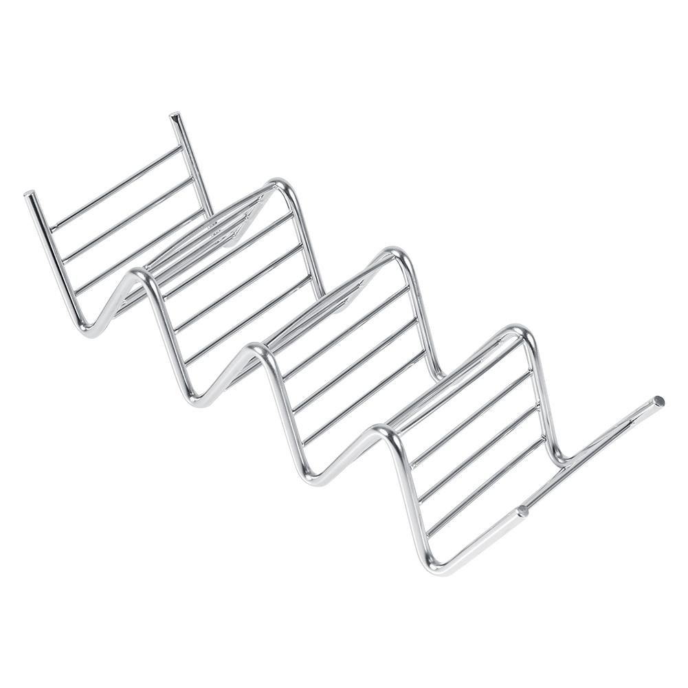 1Pc Practical Taco Holder 4 Wave Shape Stainless Steel Food Rack Hard Shells Kitchen Tools