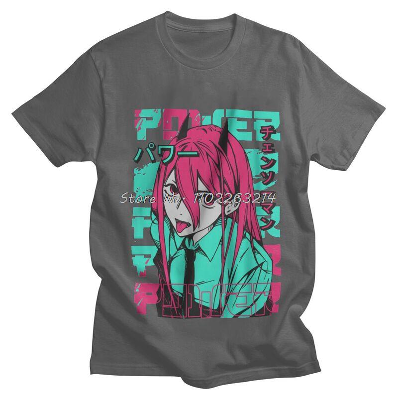 Men's Power T Shirt Short Sleeve Cotton Tshirt Handsome T-shirt Leisure Harajuku Anime Manga Tees Oversized