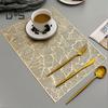 Dining Mat Hollowed-out Decorative Breathable Gold Color PVC Place Mat