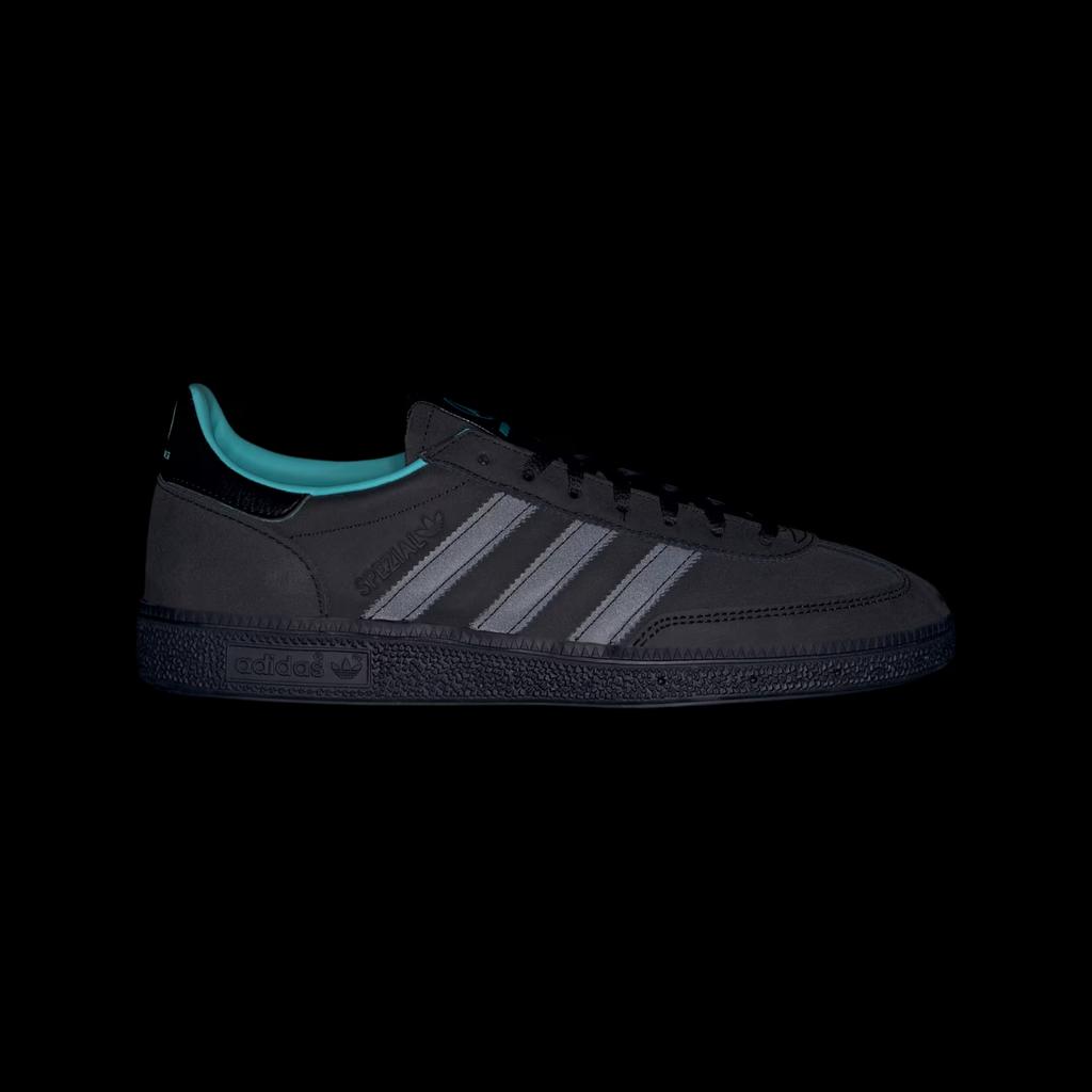 KJ1195 Mercedes AMG Adidas Handball Spezial Core Black Semi Mint Rush (Men's)