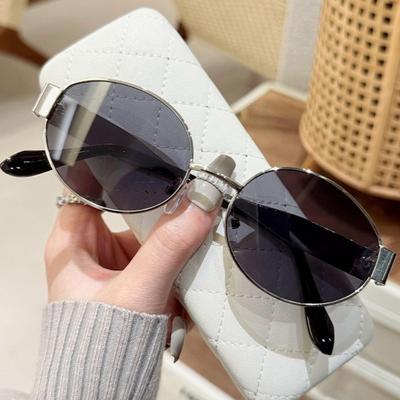 Trendy Oval Sunglasses Women Vintage Retro Trend Outdoor Use Metal Sun Eyeglasses Classic Men Luxurious Brand Glasses UV400 Goggles Gafas De Sol