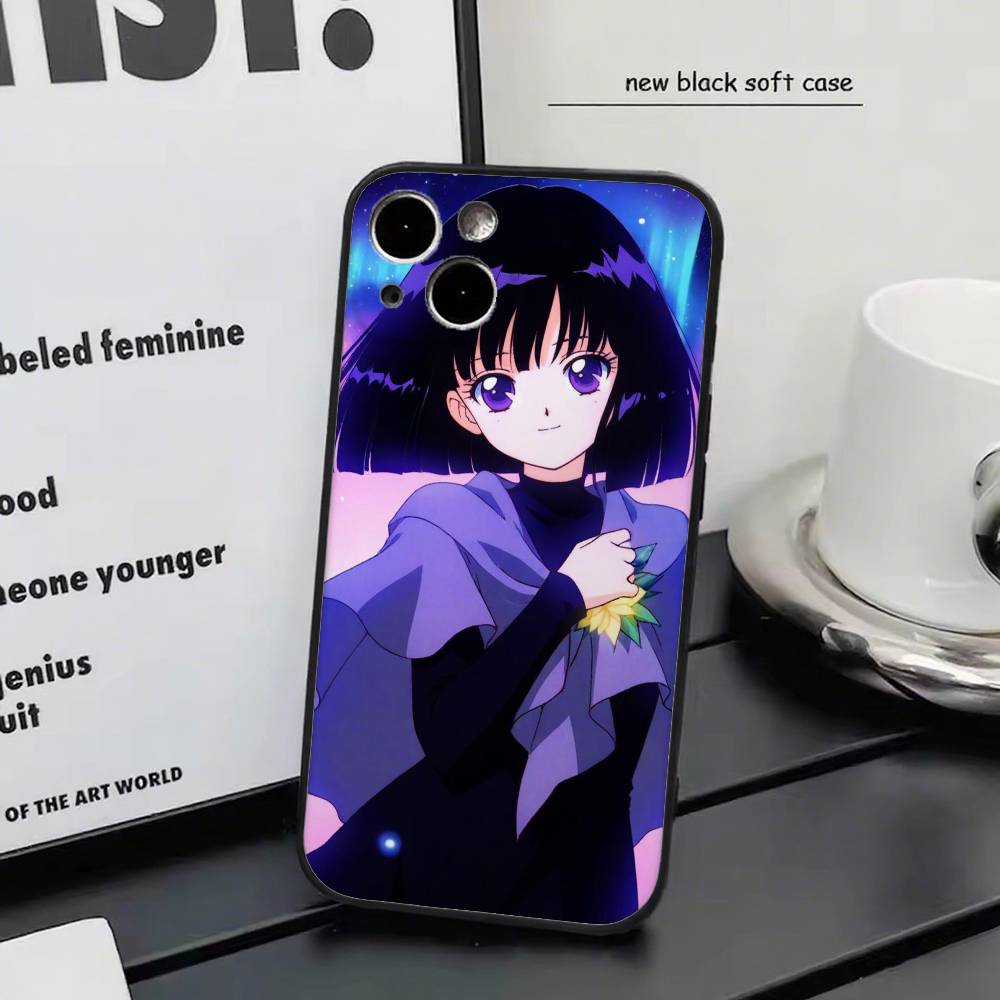 Kawaii Sailor S-Saturn Anime Sailor M-moon Phone Case Silicone Soft For IPhone 17 Air 16 15 14 13 12 11 Plus Pro Max Plus