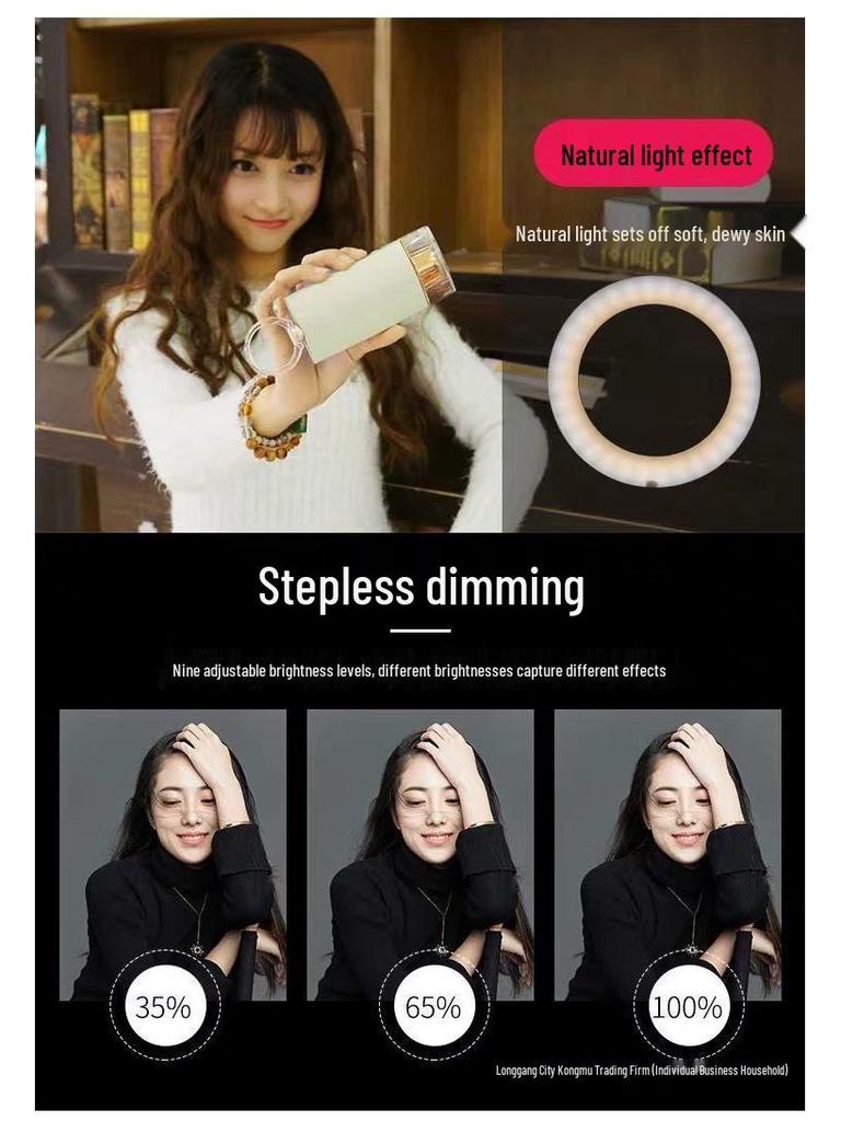 Portable Beauty Light & Phone Stand for Live Streaming and Photography