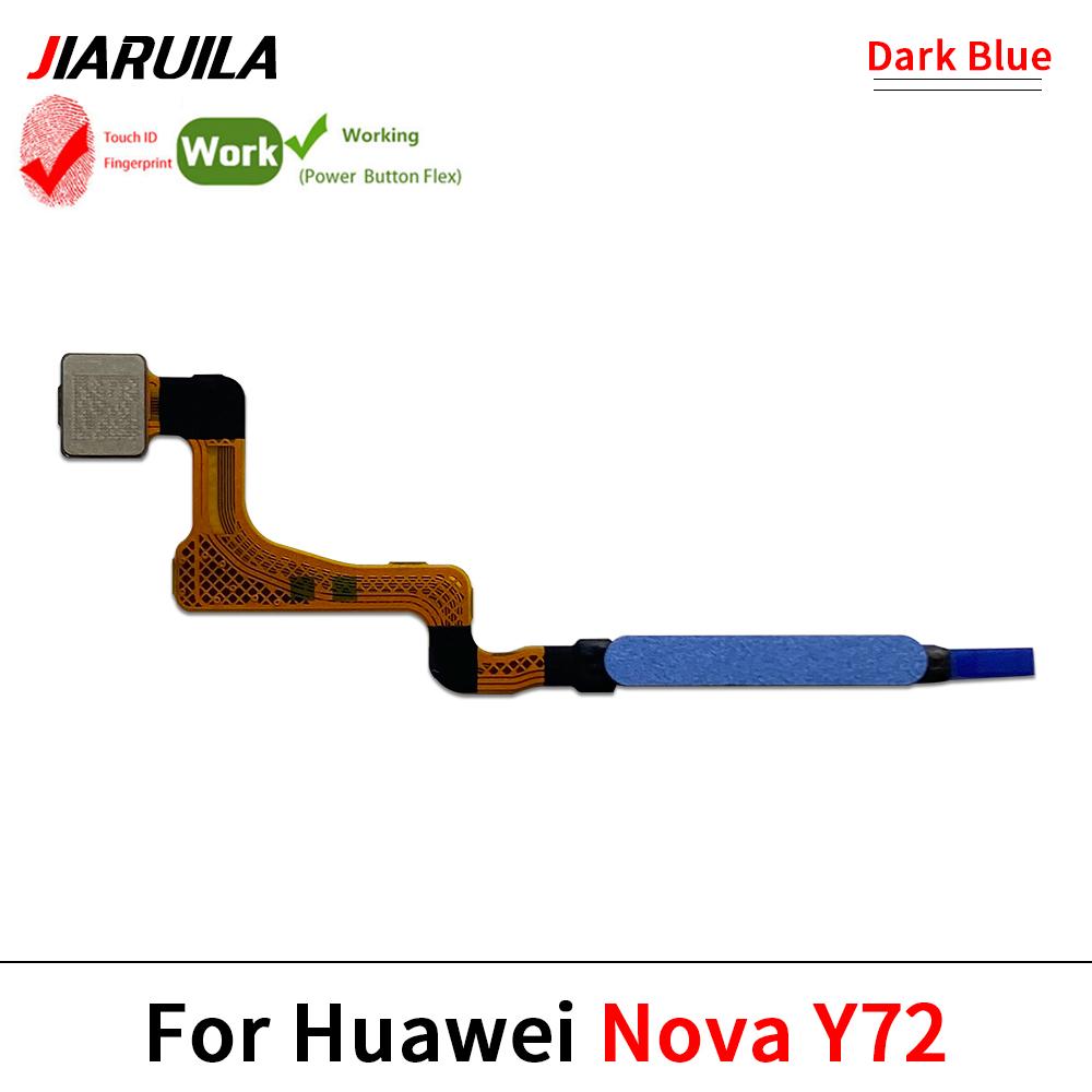 Home Button For Huawei Nova Y71 Plus Y71 Fingerprint Sensor Home Return Key Menu Power Button Flex Ribbon Cable Black White Blue