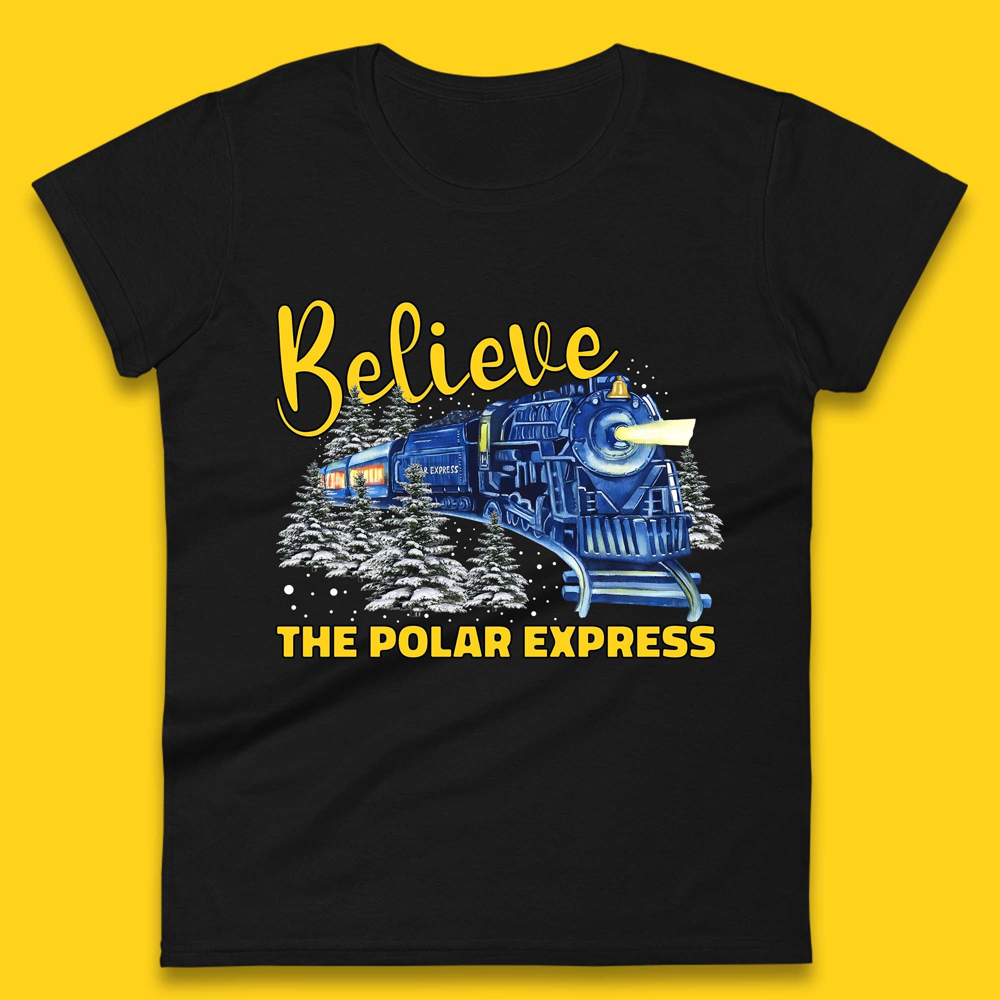 Believe The Polar Express Christmas Train Womens T-Shirt Mens Tops Tees Unisex S