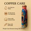 Embracing Rainy Delight Meena Print Copper Water Bottle Set | Handcrafted Tamba Bottle with 2 Glasses | Premium Copper Water Bottle