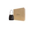 Coach Dempsey 14 Logo Kordelzugverschluss PVC und Leder Beuteltasche Damen Taschen Dunkelbraun CW299-IMXAQ