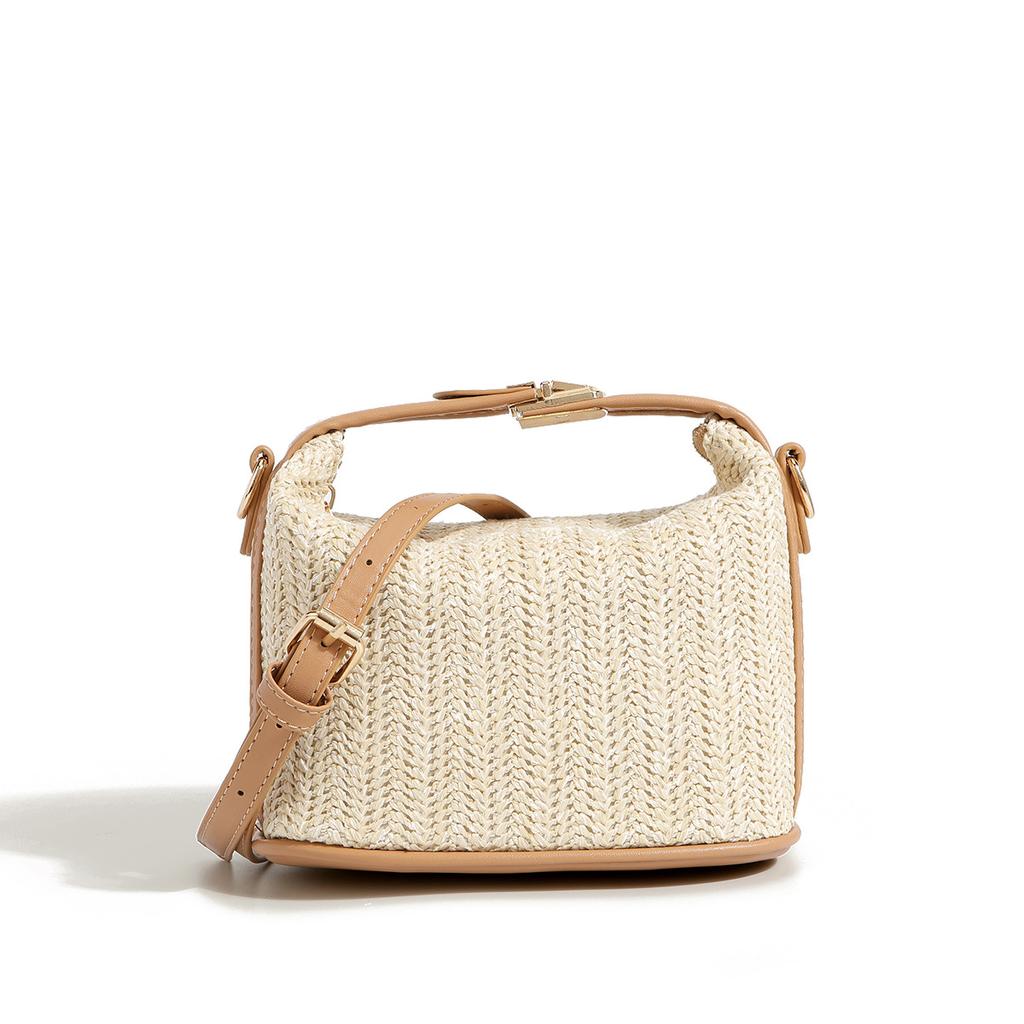 Summer Straw Handbag Women Handmade Woven Crossbody Bag Seaside Beach Shoulder Bag