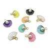 Alloy Color Oil Drop Scallop Pearl Pendant Charm for DIY Necklace and Bracelet Jewelry