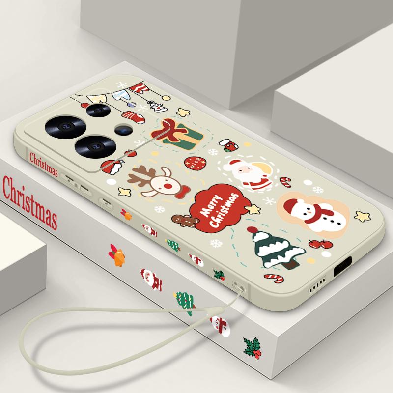 Cartoon Christmas Print Case For Xiaomi Redmi Note 14 13 Pro Plus 5G Note 11 12 13 14 Pro 13C 14C 4G Clear Soft TPU Phone Cover