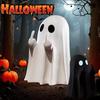 Multi-Functional Luminous Middle Finger Ghost Statue for Halloween Home Car Decor Table Shelf Ornaments