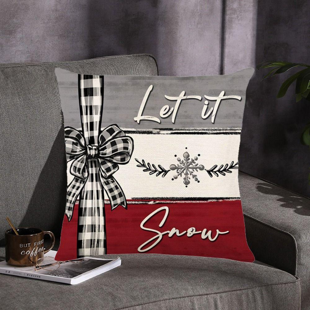 2Pcs Microfiber Xmas Throw Pillow Case 45x45cm Pillow Shell Christmas Tree Cushion Cover Pillow