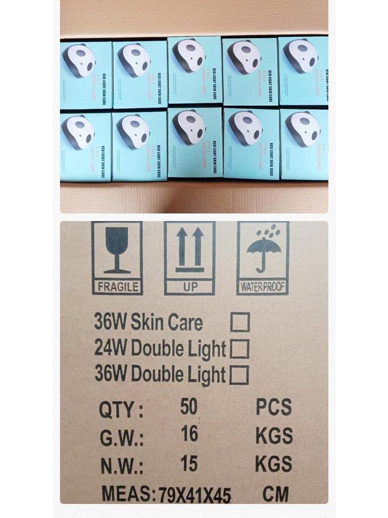 Panda Nail Lamp 36W UV/LED Dual Light Gel Curing Lamp for Salon and Home Use