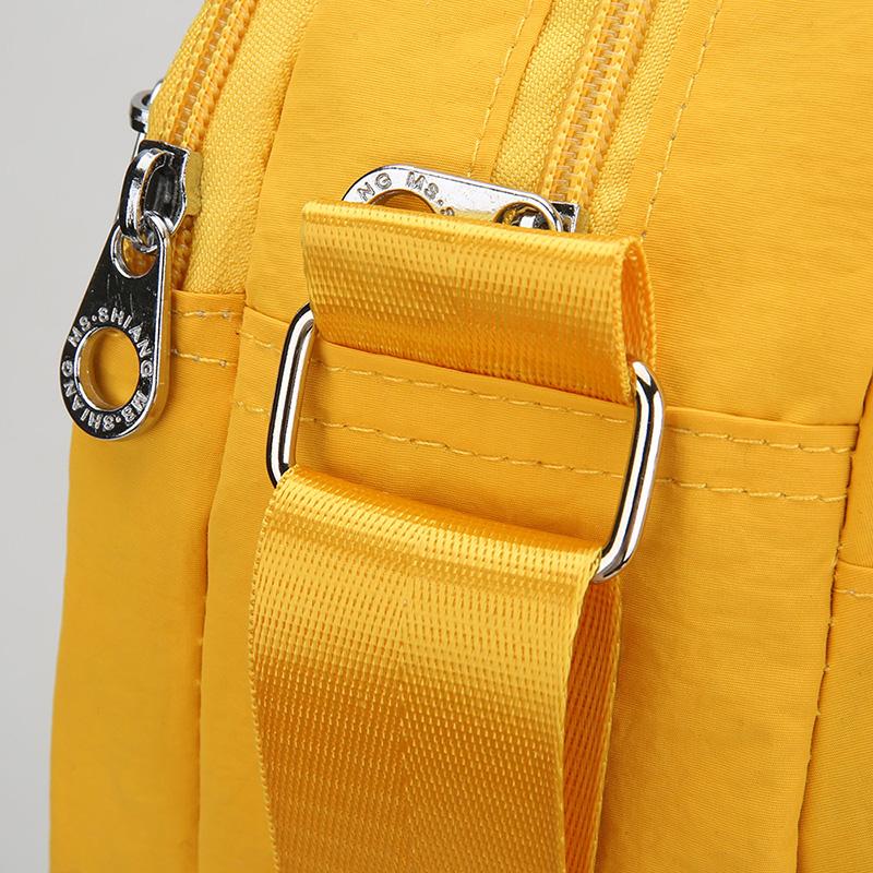 Multi-Compartment Large Capacity Shoulder Bag Women's Lightweight Nylon Bag Shoulder Crossbody Small Square Bag
