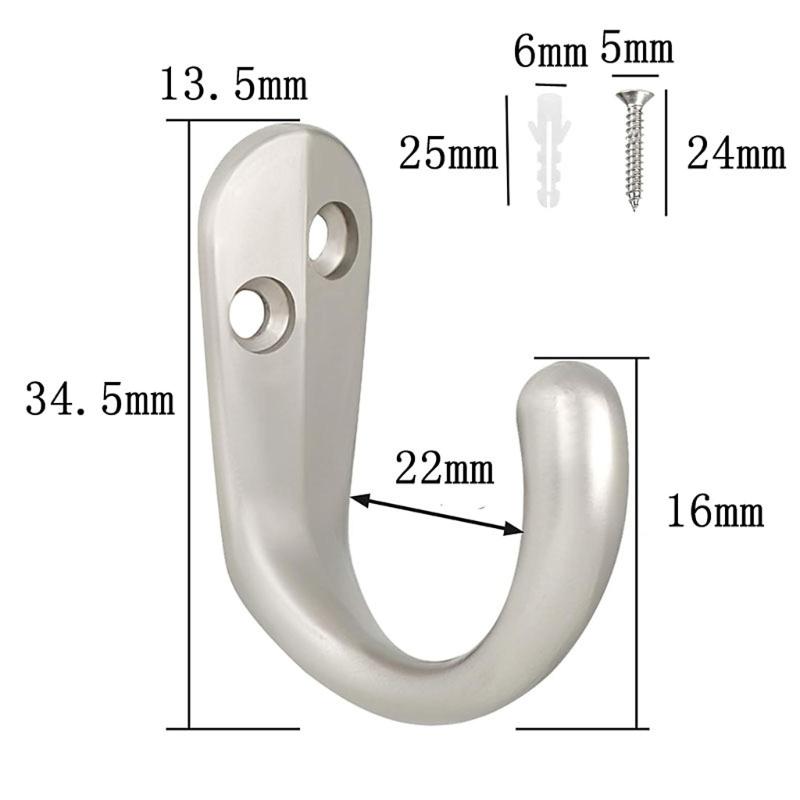 Pack of 20 Zinc Alloy Wall Hook Sturdy Waterproof Rustproof Ideal for Multipurpose Use in Any Room for Jackets Robes Bags