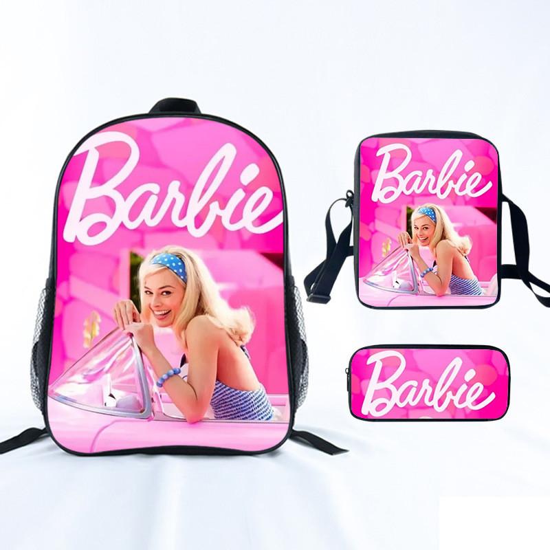 Barbie Princess School Bag Threepiece Set With Oxford Fabric For Girls Student Use