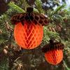 1/2pcs Elegant Orange Honeycomb Tassel Decor - Paper Pom Poms for Weddings, Home Decor - Perfect for Thanksgiving Centerpieces
