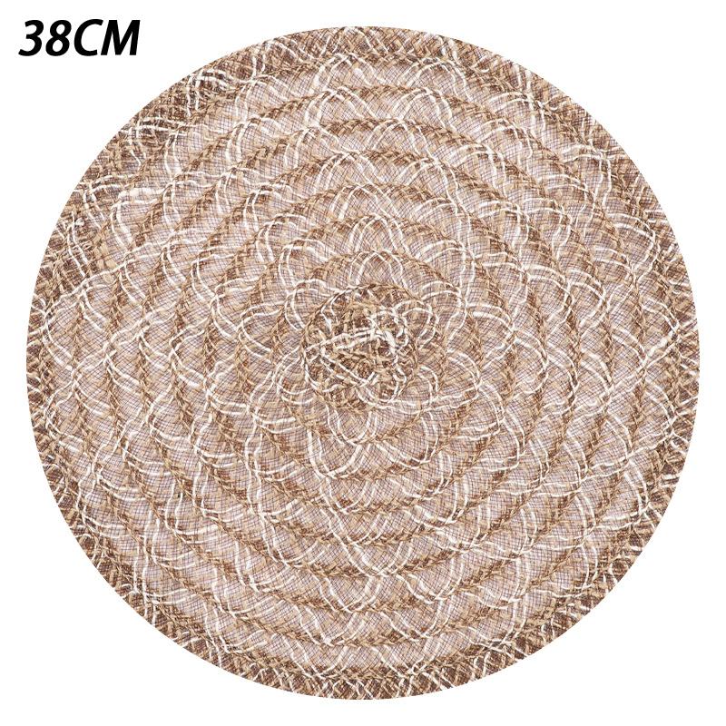 

15 Inch Hand-Woven Jute round Placemats Heat-Resistant Non-Slip Table Mats for Farmhouse Boho Dining Decor S
