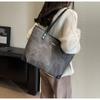 Large-capacity bag women's summer versatile new simple shoulder bag popular texture commuter tote bag