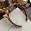 Autumn Retro Sweet Pink Coffee Leopard Pattern Bow Rabbit Hairpin Hair Ring Temperament Baby Tie Ball Head Flower Girl