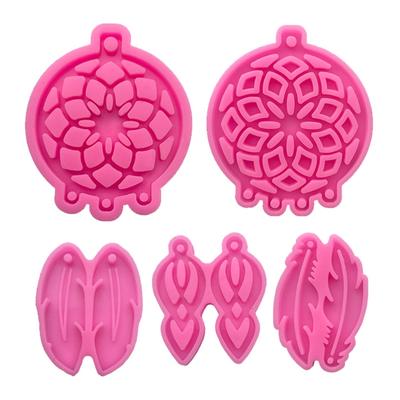 5 Pcs Dream Catcher Feather Keychain Epoxy Resin Mold Car Pendant Silicone Mould